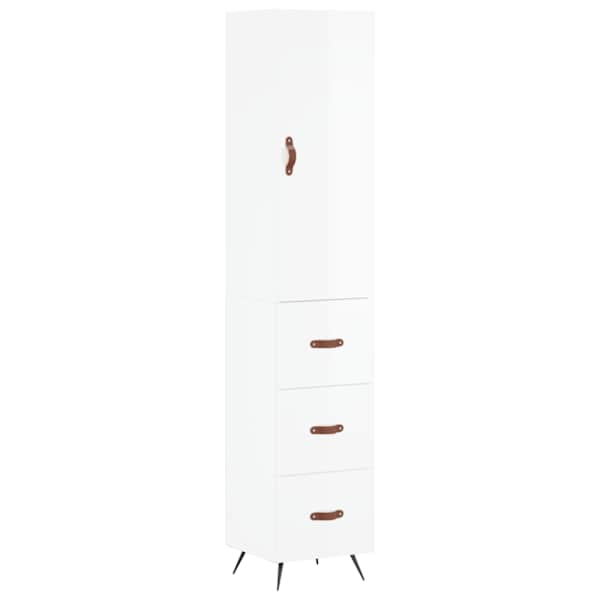 vidaXL k&otilde;rge kapp, k&otilde;rgl&auml;ikega valge, 34,5x34x180 cm, tehispuit