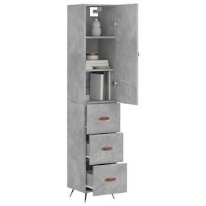 Skříň highboard betonově šedá 34,5x34x180 cm kompozitní dřevo - obrázek 3