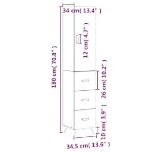 Skříň highboard betonově šedá 34,5x34x180 cm kompozitní dřevo - obrázek 14