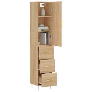 vidaXL Highboard Sonoma Oak 34.5x34x180 cm Engineered Wood