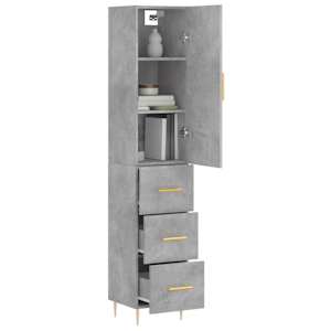 Skříň highboard betonově šedá 34,5x34x180 cm kompozitní dřevo - obrázek 3