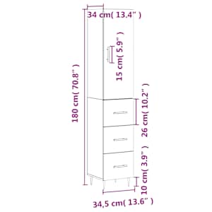 Skříň highboard betonově šedá 34,5x34x180 cm kompozitní dřevo - obrázek 14