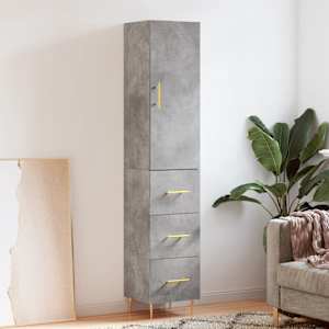 Skříň highboard betonově šedá 34,5x34x180 cm kompozitní dřevo - obrázek 1