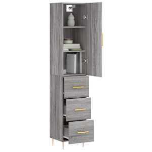 Skříň highboard šedá sonoma 34,5 x 34 x 180 cm kompozitní dřevo - obrázek 3