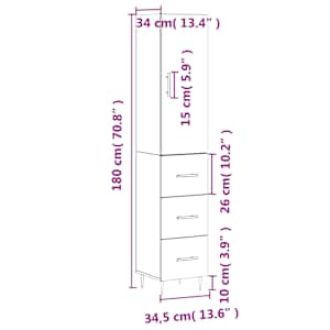 Skříň highboard šedá sonoma 34,5 x 34 x 180 cm kompozitní dřevo - obrázek 14