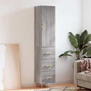 Skříň highboard šedá sonoma 34,5 x 34 x 180 cm kompozitní dřevo - obrázek 1