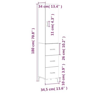 Skříň highboard bílá 34,5 x 34 x 180 cm kompozitní dřevo - obrázek 14