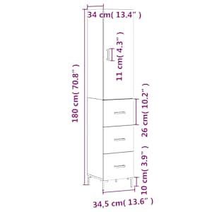 Skříň highboard dub sonoma 34,5 x 34 x 180 cm kompozitní dřevo - obrázek 14