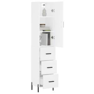 Skříň highboard bílá 34,5 x 34 x 180 cm kompozitní dřevo - obrázek 3