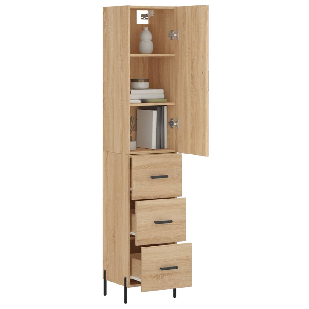 vidaXL Buffet haut Chêne sonoma 34,5x34x180 cm Bois d'ingénierie