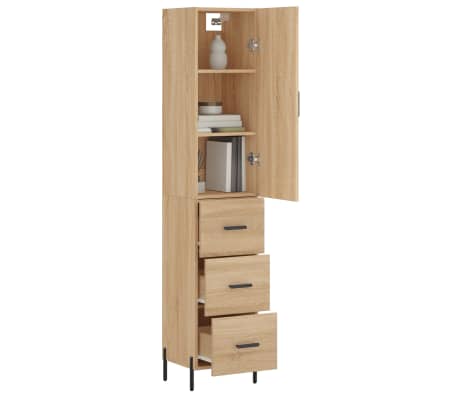 vidaXL Highboard Sonoma-Eiche 34,5x34x180 cm Holzwerkstoff