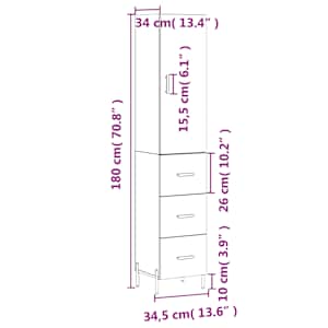Skříň highboard dub sonoma 34,5 x 34 x 180 cm kompozitní dřevo - obrázek 14