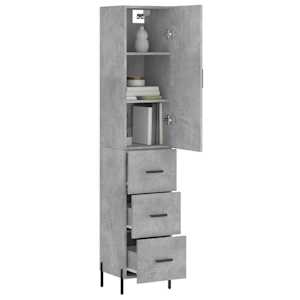 Skříň highboard betonově šedá 34,5x34x180 cm kompozitní dřevo - obrázek 3