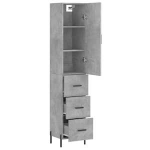 Skříň highboard betonově šedá 34,5x34x180 cm kompozitní dřevo - obrázek 4
