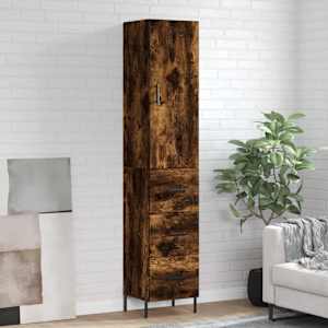 Skříň highboard kouřový dub 34,5 x 34 x 180 cm kompozitní dřevo - obrázek 1