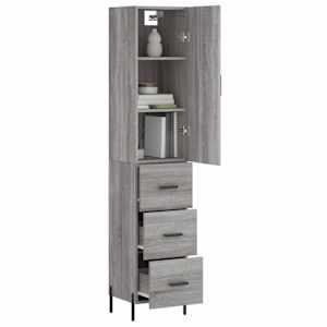 Skříň highboard šedá sonoma 34,5 x 34 x 180 cm kompozitní dřevo - obrázek 3