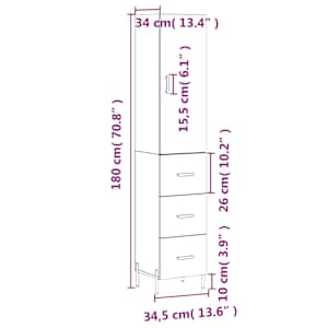 Skříň highboard šedá sonoma 34,5 x 34 x 180 cm kompozitní dřevo - obrázek 14