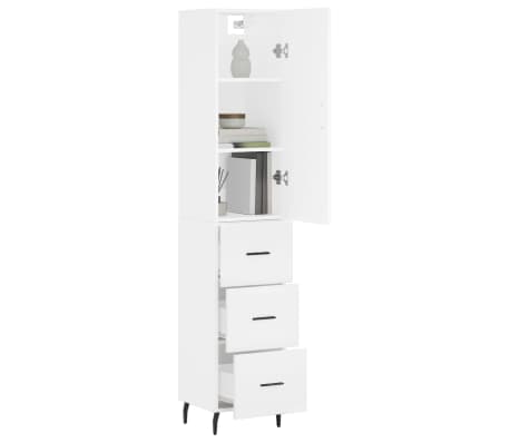 vidaXL Dulap &icirc;nalt, alb, 34,5x34x180 cm, lemn prelucrat