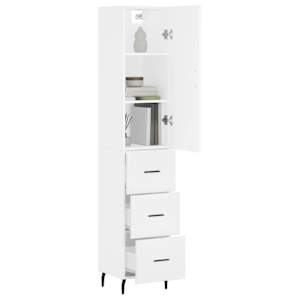 Skříň highboard bílá 34,5 x 34 x 180 cm kompozitní dřevo - obrázek 3