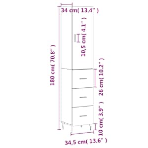 Skříň highboard bílá 34,5 x 34 x 180 cm kompozitní dřevo - obrázek 14