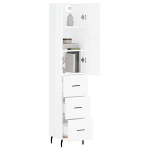 vidaXL Skříň highboard bílá s vysokým leskem 34,5x34x180 cm kompozit