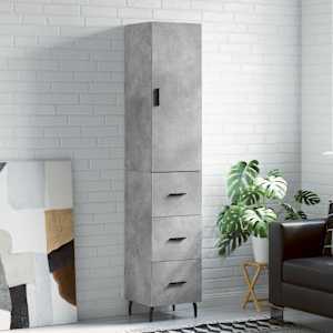 Skříň highboard betonově šedá 34,5x34x180 cm kompozitní dřevo - obrázek 1