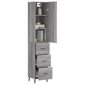 Skříň highboard šedá sonoma 34,5 x 34 x 180 cm kompozitní dřevo - obrázek 3