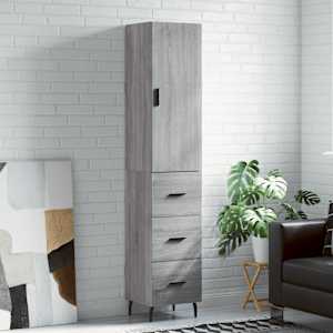 Skříň highboard šedá sonoma 34,5 x 34 x 180 cm kompozitní dřevo - obrázek 1