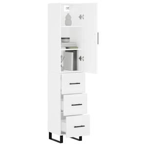 Skříň highboard bílá 34,5 x 34 x 180 cm kompozitní dřevo - obrázek 3