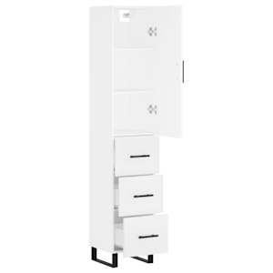 Skříň highboard bílá 34,5 x 34 x 180 cm kompozitní dřevo - obrázek 4