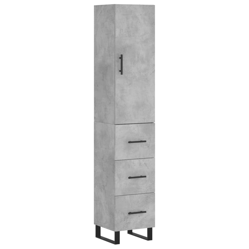 vidaXL Skříň highboard betonově šedá 34,5x34x180 cm kompozitní dřevo