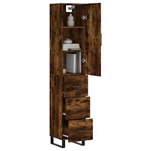 Skříň highboard kouřový dub 34,5 x 34 x 180 cm kompozitní dřevo - obrázek 3