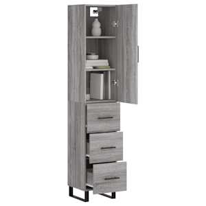 Skříň highboard šedá sonoma 34,5 x 34 x 180 cm kompozitní dřevo - obrázek 3