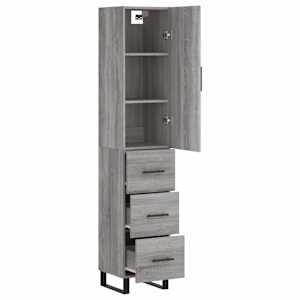 Skříň highboard šedá sonoma 34,5 x 34 x 180 cm kompozitní dřevo - obrázek 4
