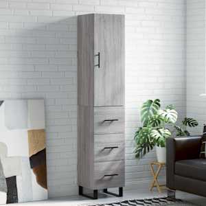 Visoka omara siva sonoma 34,5x34x180 cm inženirski les