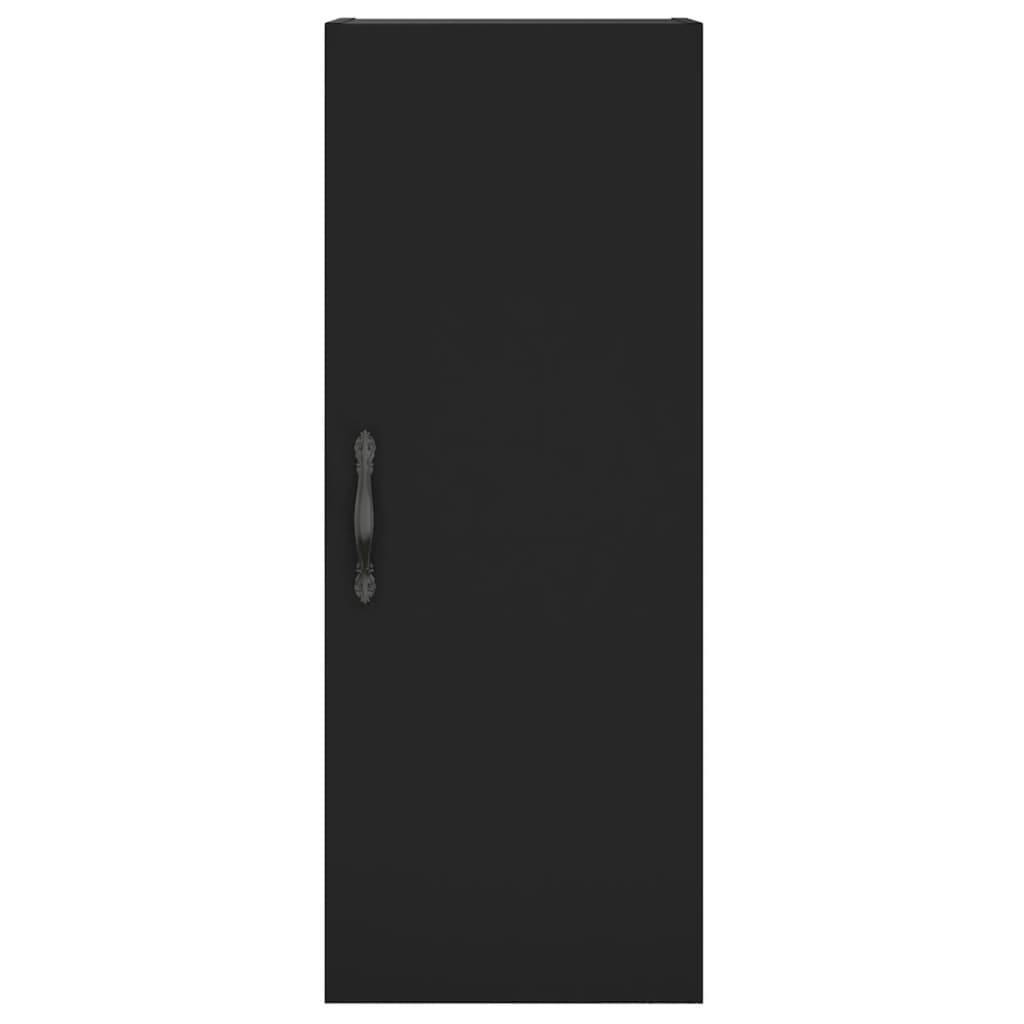Dulap înalt, negru, 34,5x34x180 cm, lemn prelucrat