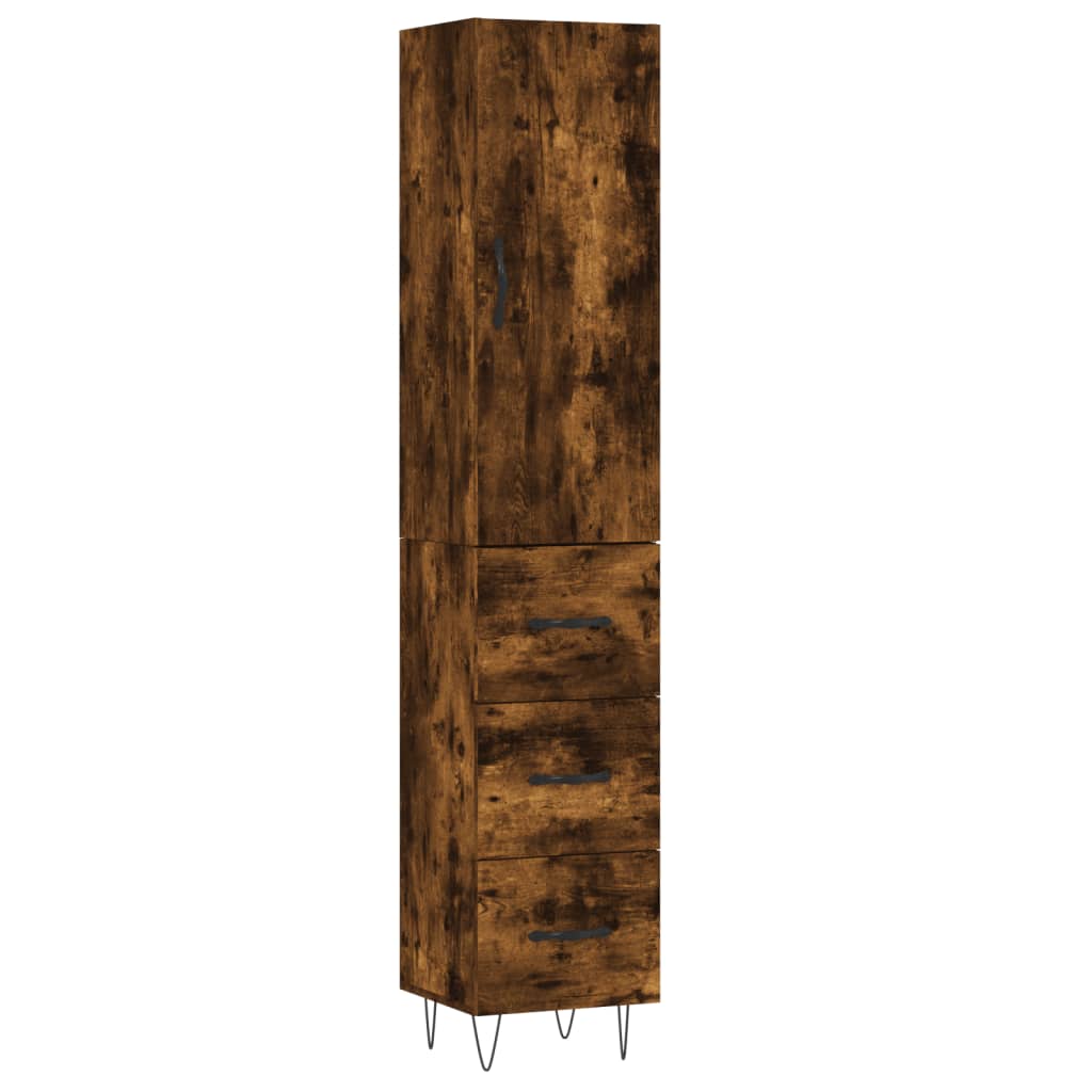 vidaXL Skříň highboard kouřový dub 34,5 x 34 x 180 cm kompozitní dřevo