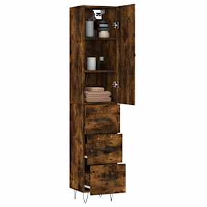 Skříň highboard kouřový dub 34,5 x 34 x 180 cm kompozitní dřevo - obrázek 3