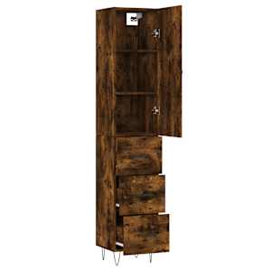 Skříň highboard kouřový dub 34,5 x 34 x 180 cm kompozitní dřevo - obrázek 4