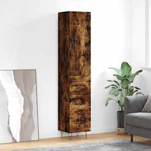 Skříň highboard kouřový dub 34,5 x 34 x 180 cm kompozitní dřevo - obrázek 1