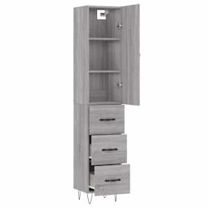 Skříň highboard šedá sonoma 34,5 x 34 x 180 cm kompozitní dřevo - obrázek 4
