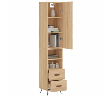 vidaXL Highboard Sonoma-Eiche 34,5x34x180 cm Holzwerkstoff