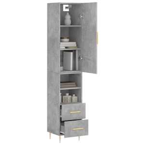 Skříň highboard betonově šedá 34,5x34x180 cm kompozitní dřevo - obrázek 3