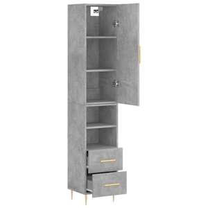 Skříň highboard betonově šedá 34,5x34x180 cm kompozitní dřevo - obrázek 4