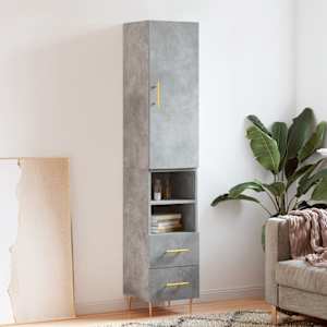 Skříň highboard betonově šedá 34,5x34x180 cm kompozitní dřevo - obrázek 1