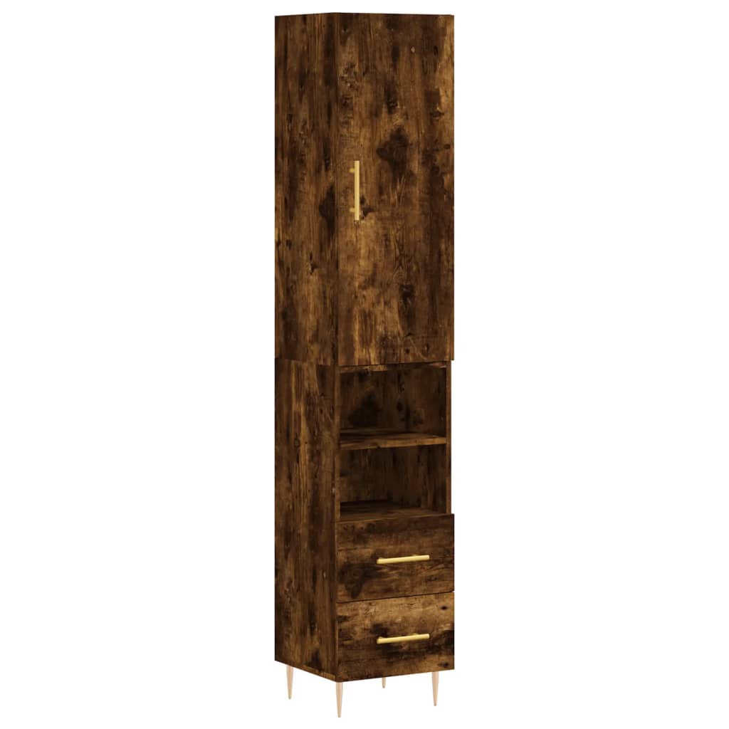 vidaXL Skříň highboard kouřový dub 34,5 x 34 x 180 cm kompozitní dřevo