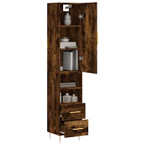 Skříň highboard kouřový dub 34,5 x 34 x 180 cm kompozitní dřevo - obrázek 3