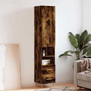 Skříň highboard kouřový dub 34,5 x 34 x 180 cm kompozitní dřevo - obrázek 1