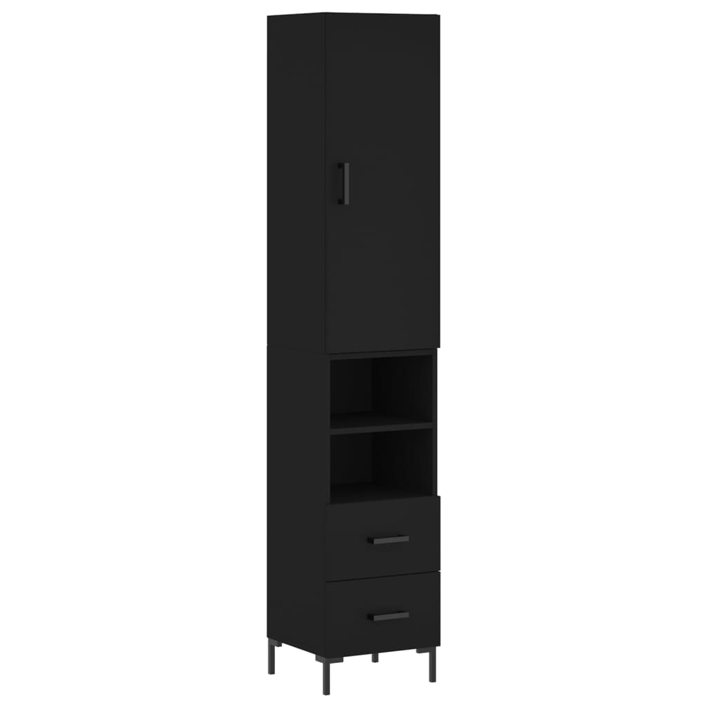 vidaXL Skříň highboard černá 34,5 x 34 x 180 cm kompozitní dřevo