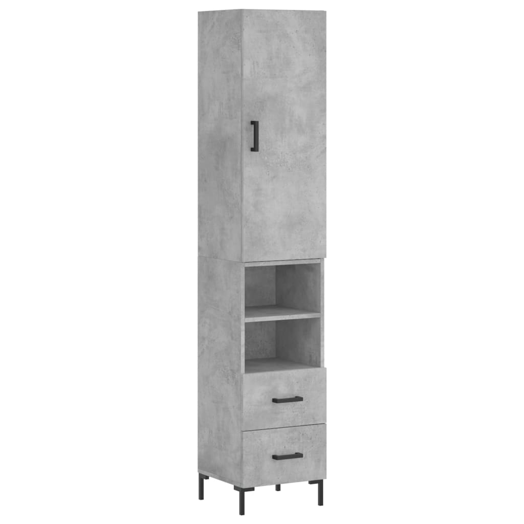 vidaXL Skříň highboard betonově šedá 34,5x34x180 cm kompozitní dřevo